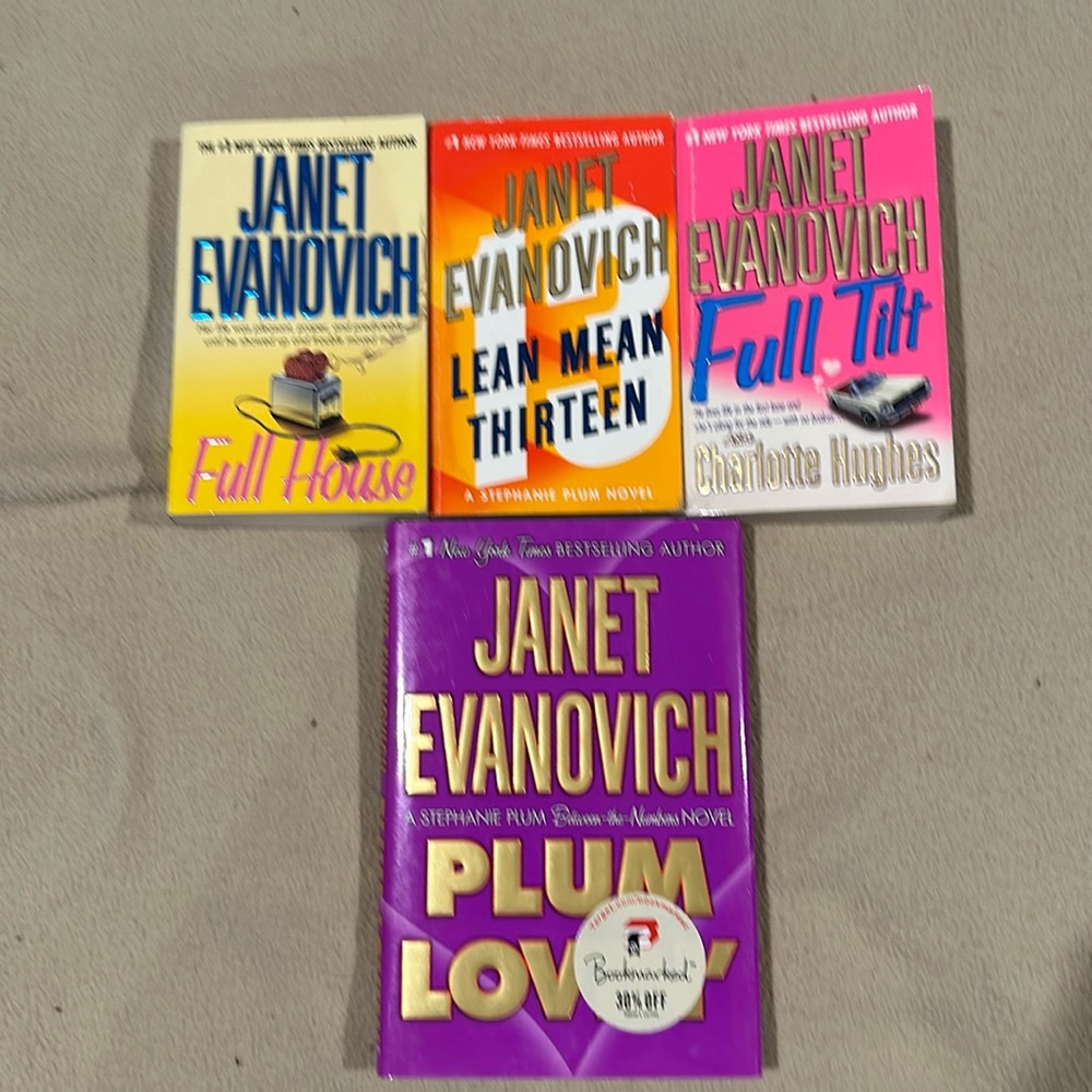 4 more Janet Evanovich books in 3 different series.  3 paperbacks and 1 hardback
